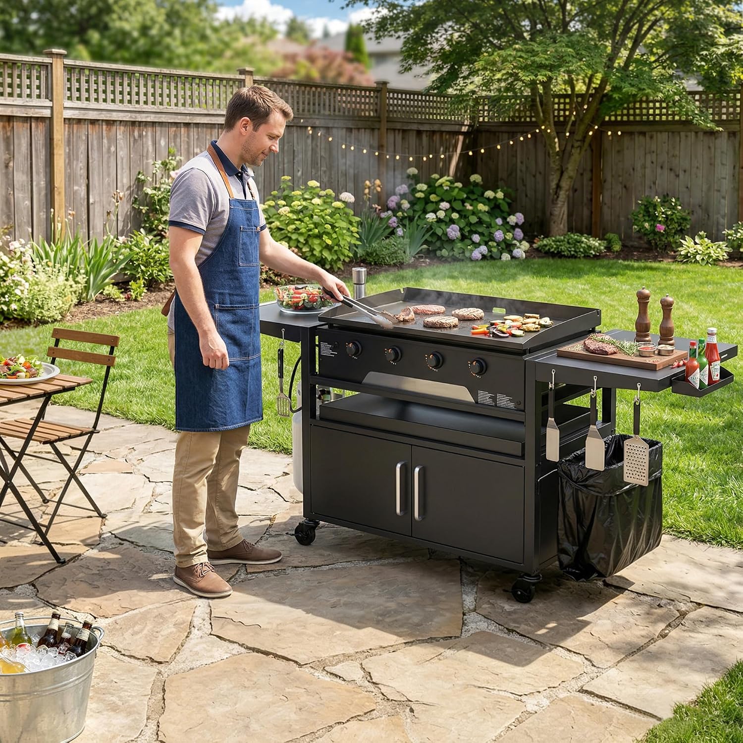 Portable Griddle BBQ Grill Stand
