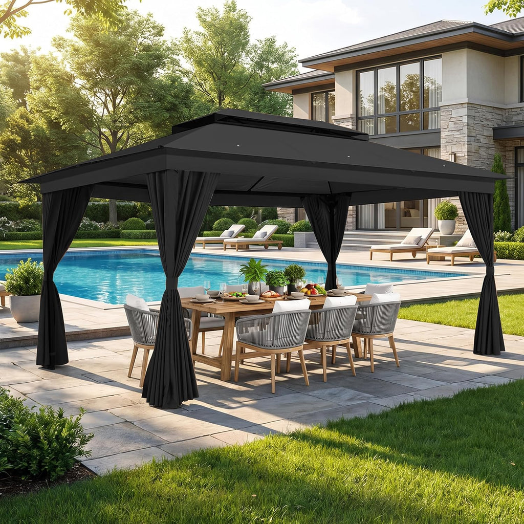 Steel Soft Top Curtain Gazebo